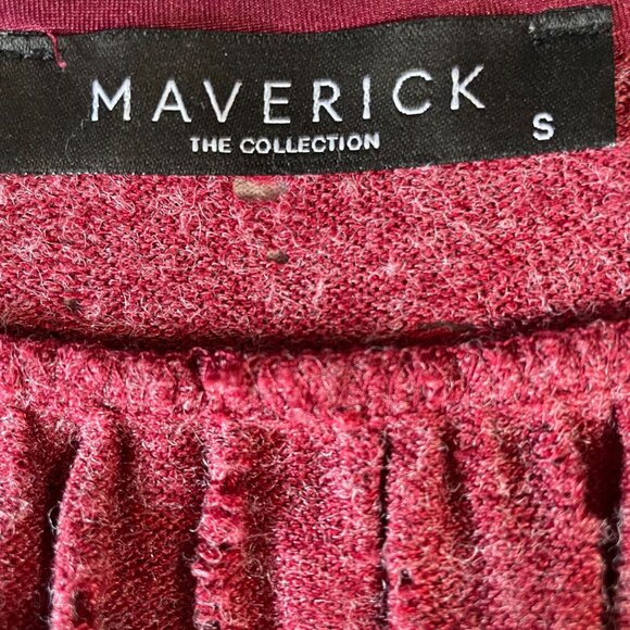 Burgundy Crochet Trim Peasant Tunic Top Maverick The Collection Oversized S - Picture 3 of 12